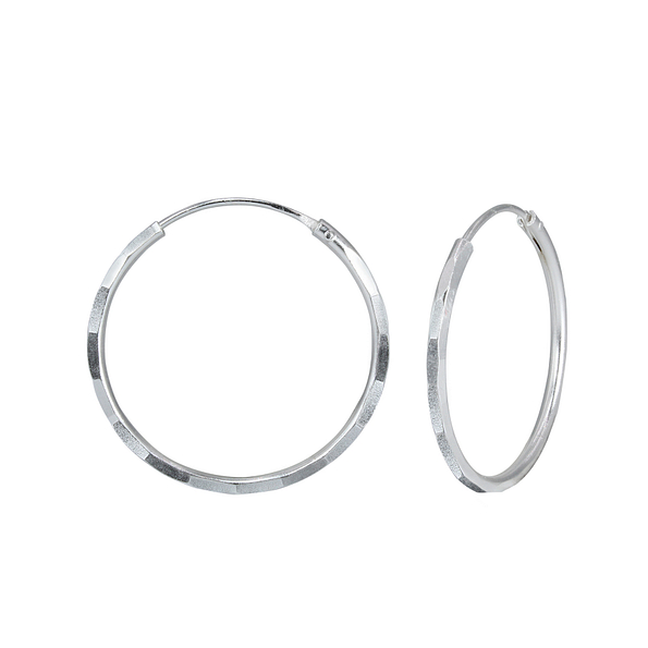 Wholesale 18mm Silver Hammered Hoops