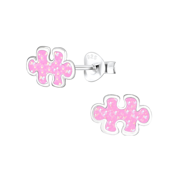 Wholesale Silver Puzzle Stud Earrings