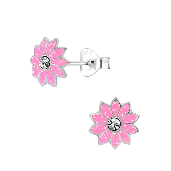 Wholesale Silver Flower Stud Earrings