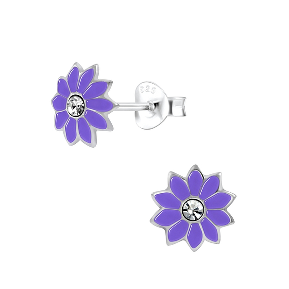 Wholesale Silver Flower Stud Earrings