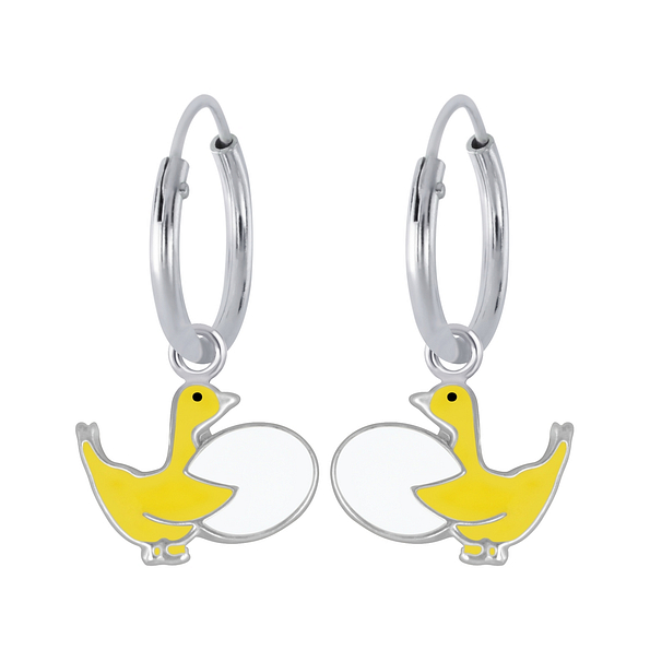 Wholesale Silver Goose Hoop Earrings