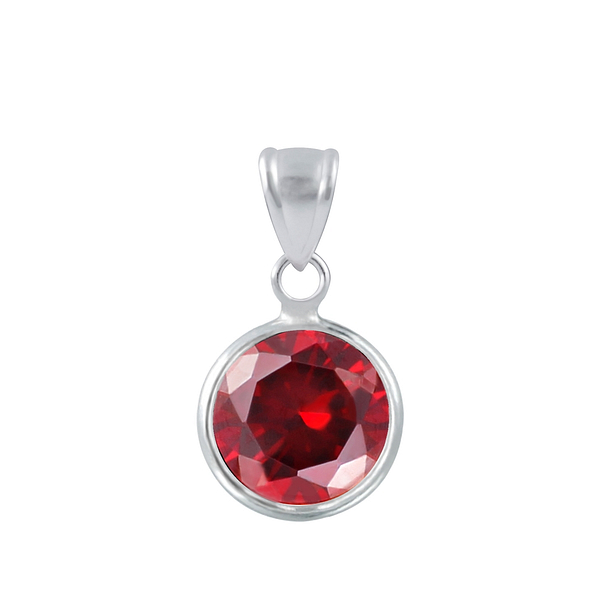 Wholesale 10mm Round Cubic Zirconia Silver Pendant