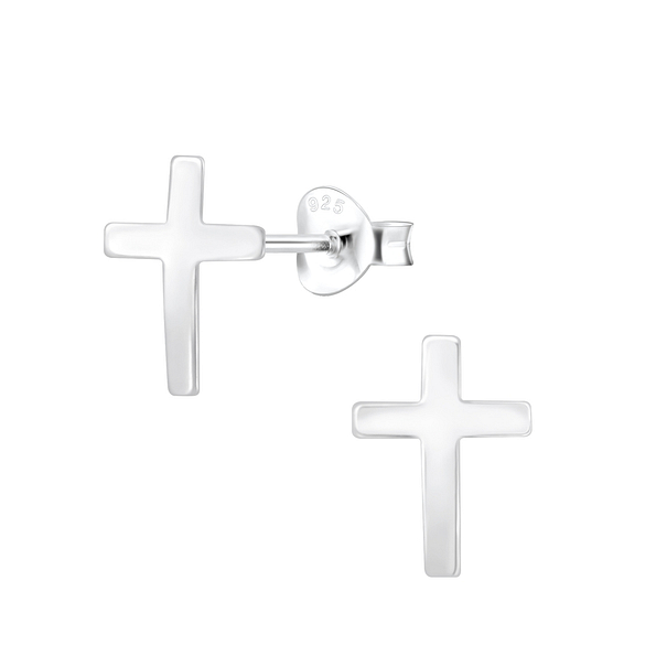 Wholesale Silver Cross Stud Earrings