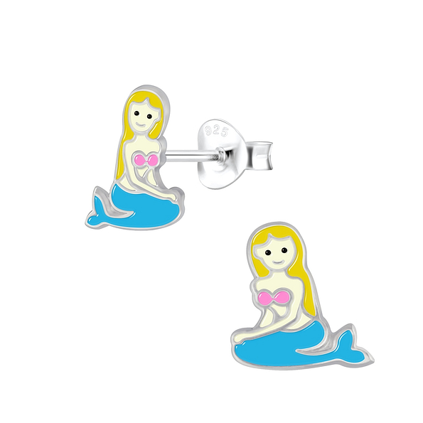 Wholesale Silver Mermaid Stud Earrings