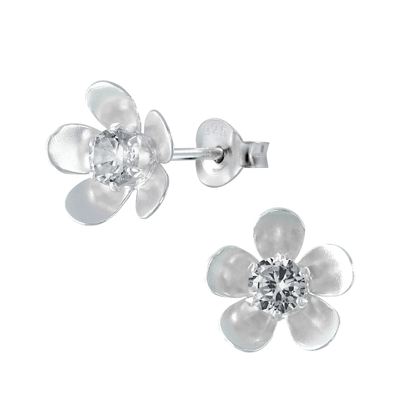 Wholesale Silver Flower Stud Earrings