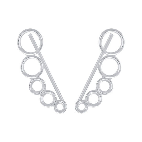 Wholesale Silver Circle Ear Climbers