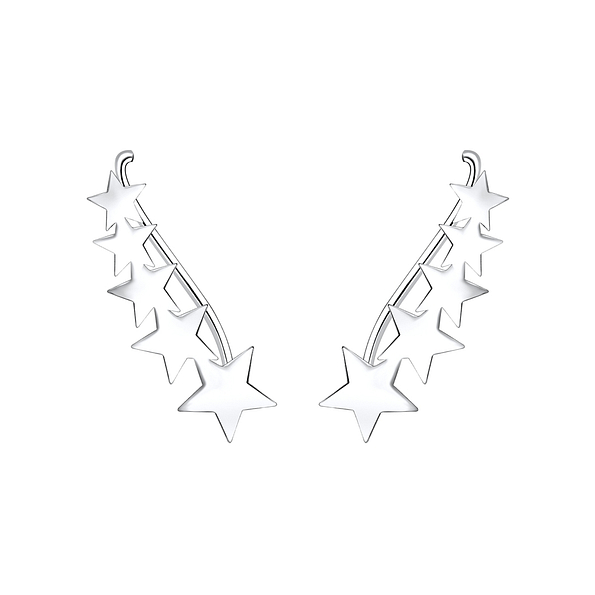 Wholesale Silver Star Ear Climbers