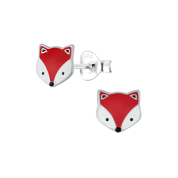 Wholesale Silver Fox Stud Earrings