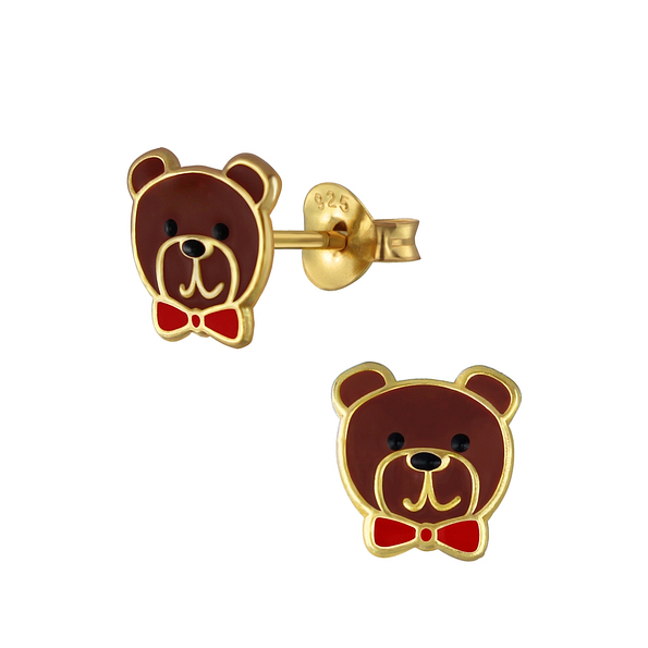 Wholesale Silver Bear Stud Earrings