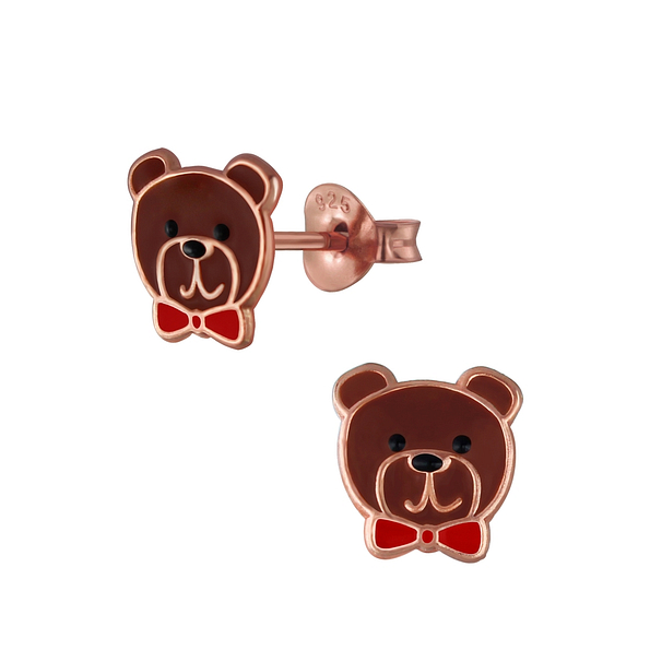 Wholesale Silver Bear Stud Earrings