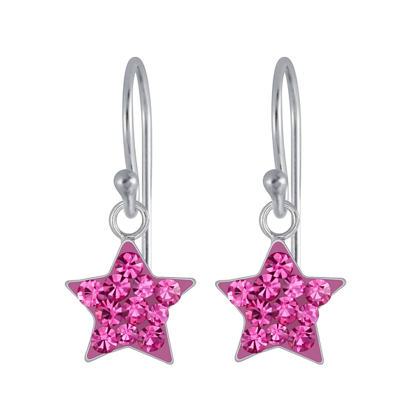 Wholesale Silver Crystal Star Earrings