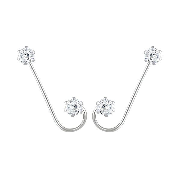 Wholesale Silver Cubic Zirconia Ear Crawlers