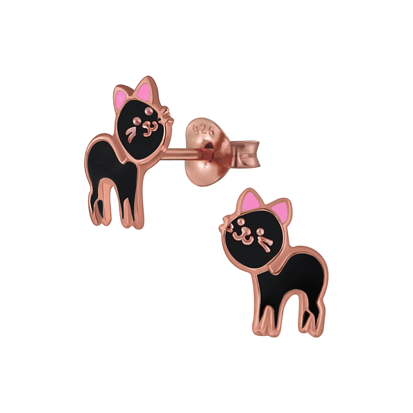 Wholesale Silver Cat Stud Earrings