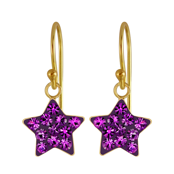 Wholesale Silver Star Crystal Earrings