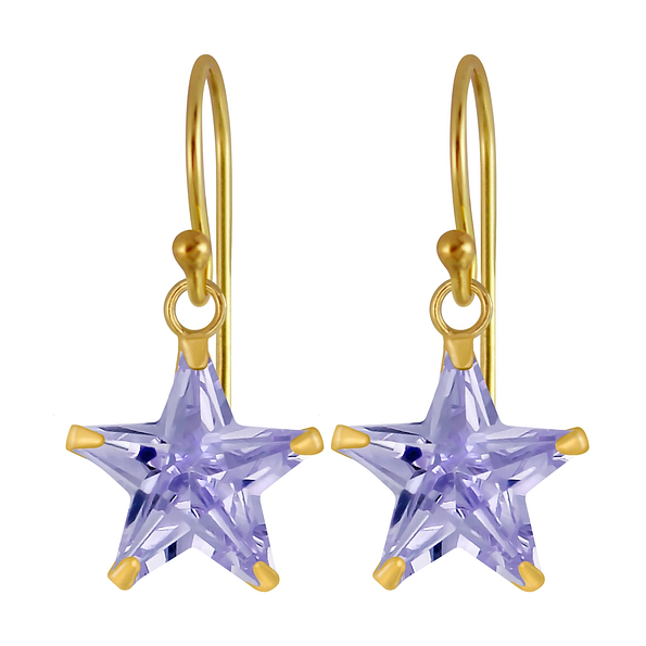Wholesale 10mm Star Cubic Zirconia Silver Earrings