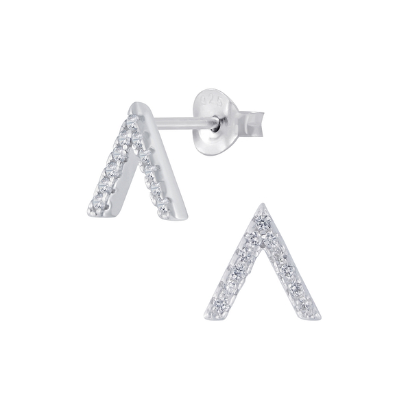 Wholesale Silver Arrow Cubic Zirconia Stud Earrings