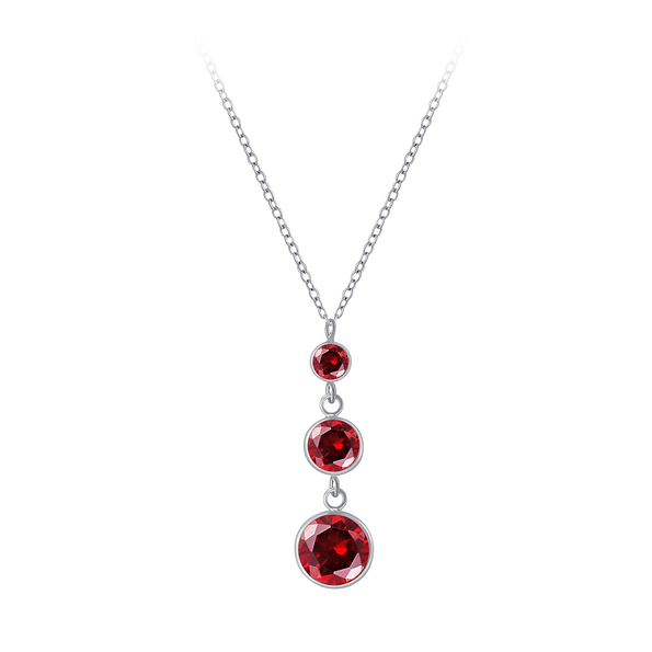 Wholesale Silver Round Cubic Zirconia Necklace