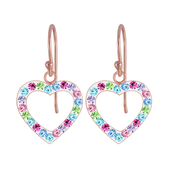 Wholesale Silver Heart Crystal Earrings