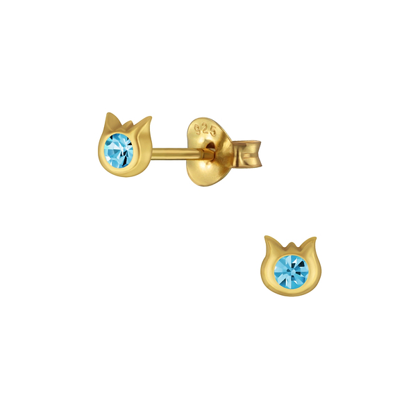 Wholesale Silver Cat Stud Earrings