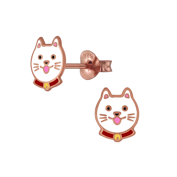 Wholesale Silver Cat Stud Earrings