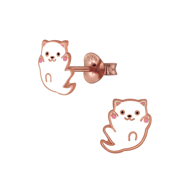Wholesale Silver Cat Stud Earrings