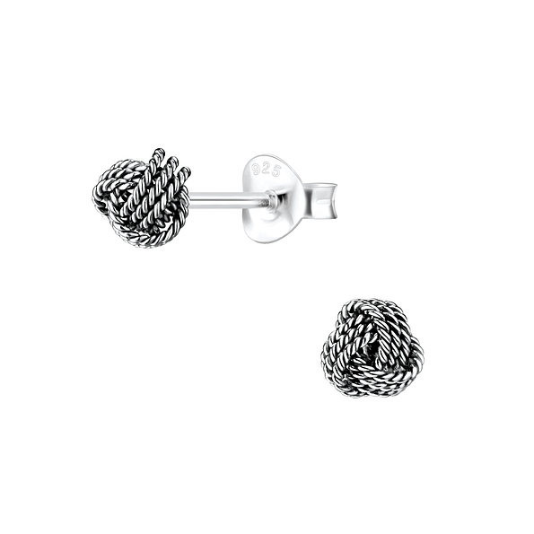 Wholesale 5mm Silver Knot Stud Earrings