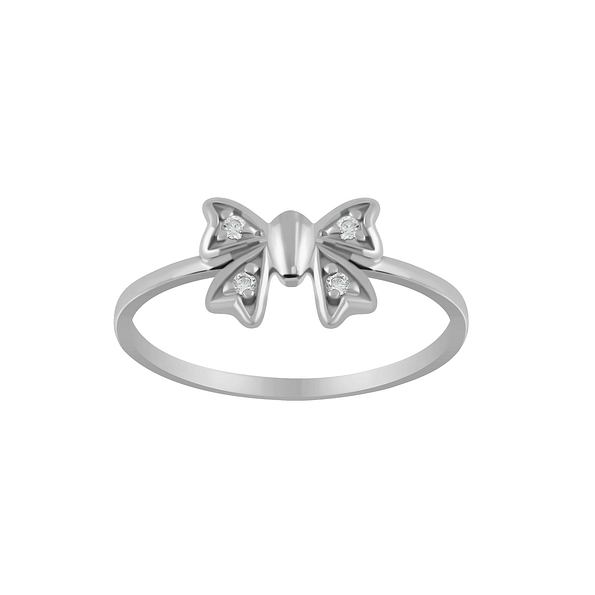 Wholesale Silver Bow Cubic Zirconia Ring