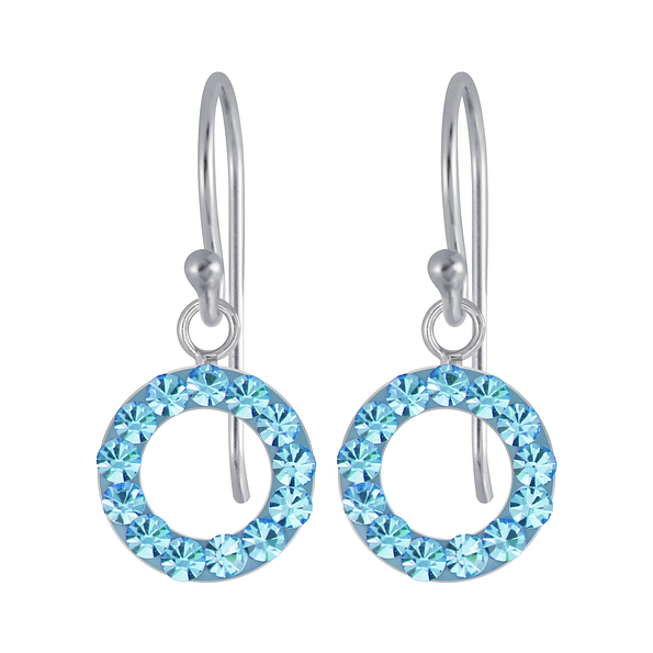 Wholesale Silver Crystal Circle Earrings