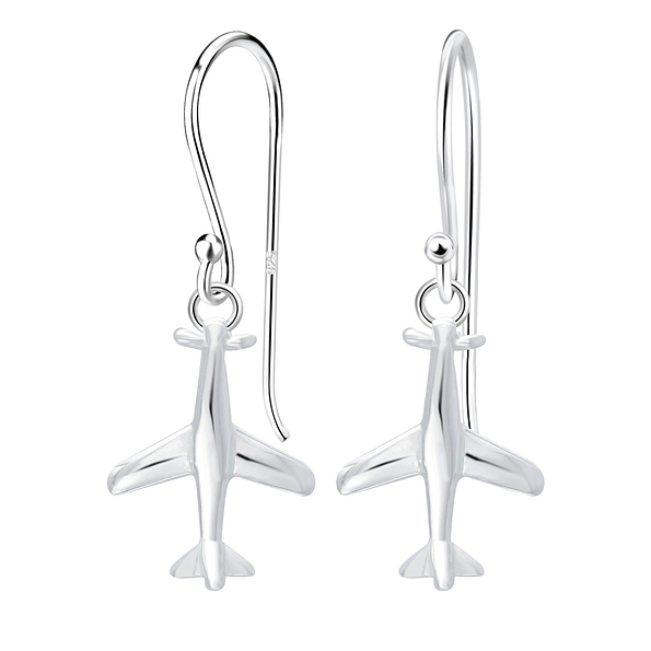 Wholesale Silver Airplane Earrings