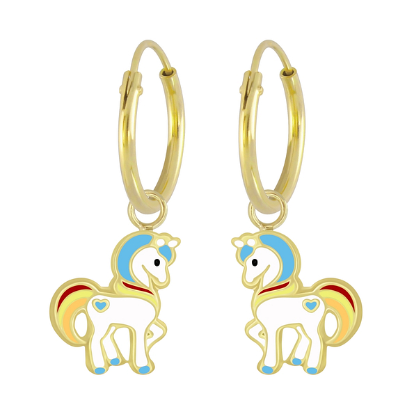 Wholesale Silver Unicorn Hoop Earrings