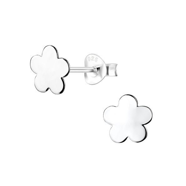 925 Silver Jewelry | Silver Flower Stud Earrings - 4907