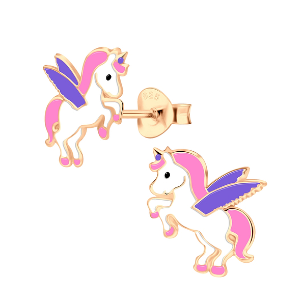 Wholesale Silver Unicorn Stud Earrings