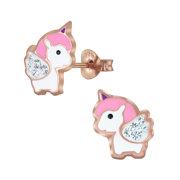 Wholesale Silver Unicorn Stud Earrings