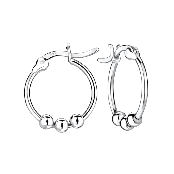 Wholesale 15mm Silver Ball French Lock Hoop Earrings