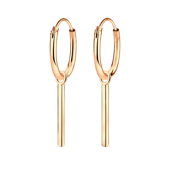 Wholesale Silver Bar Charm Hoop Earrings