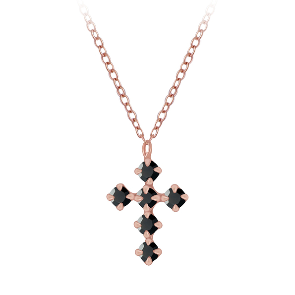 Wholesale Silver Cross Crystal Necklace