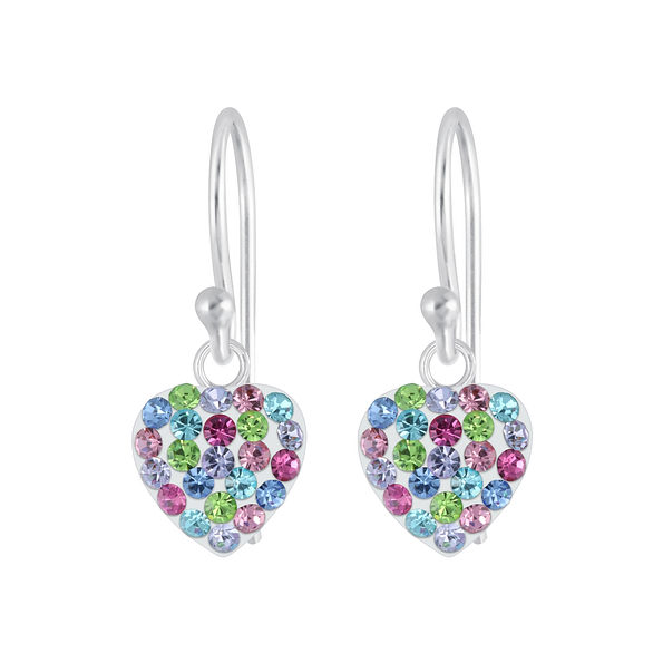 Wholesale Silver Crystal Heart Earrings