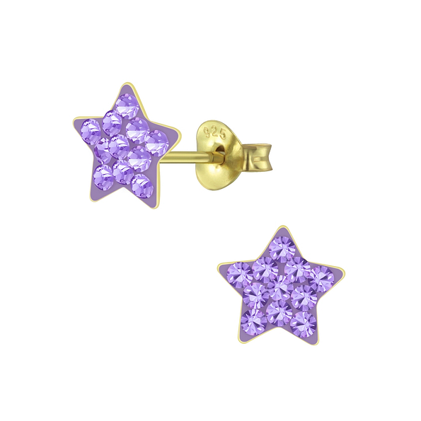 Wholesale Silver Crystal Star Stud Earrings