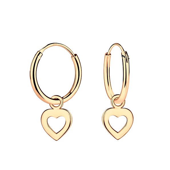 Wholesale Silver Heart Charm Hoop Earrings