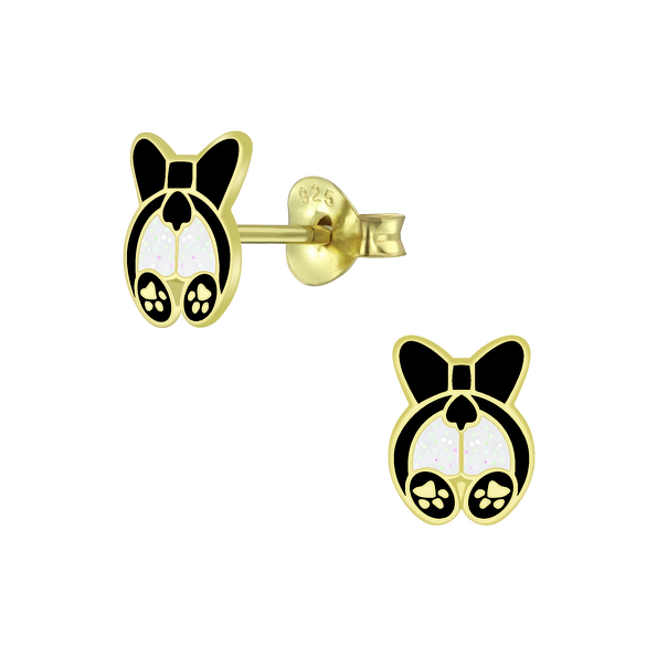 Wholesale Silver Dog Stud Earrings