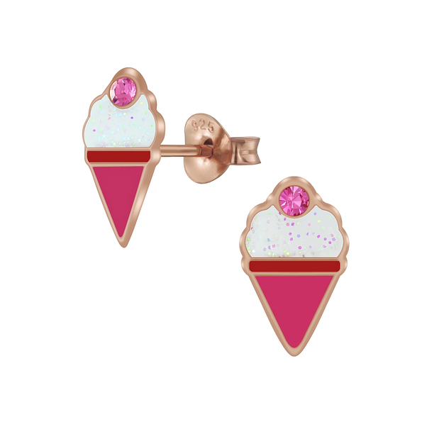 Wholesale Silver Ice Cream Stud Earrings