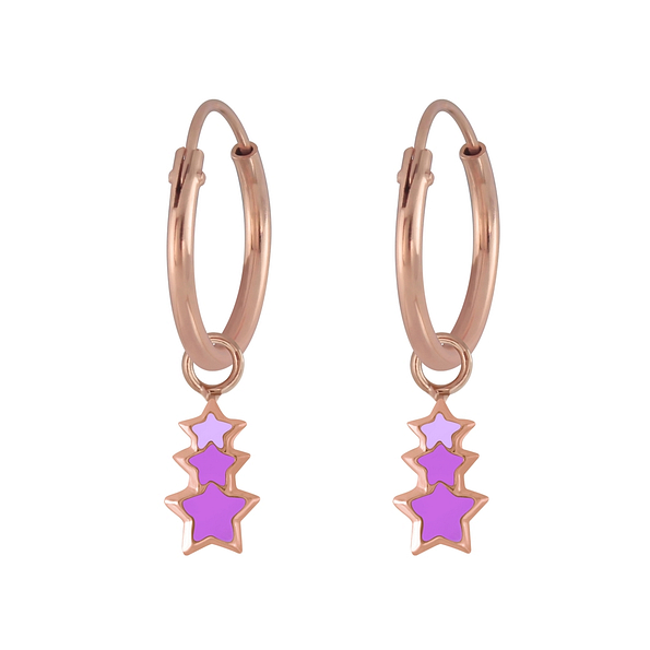 Wholesale Silver Star Charm Hoop Earrings