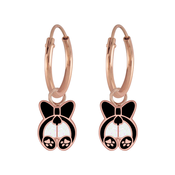 Wholesale Silver Dog Charm Hoop Earrings