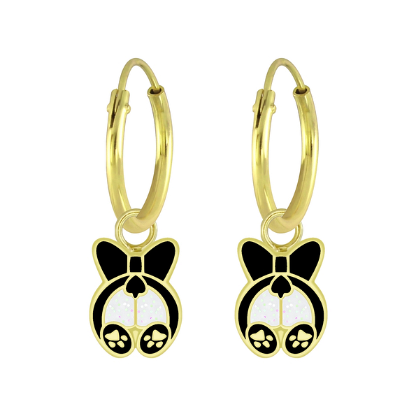 Wholesale Silver Dog Charm Hoop Earrings