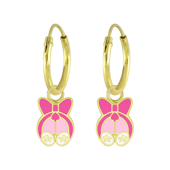 Wholesale Silver Dog Charm Hoop Earrings