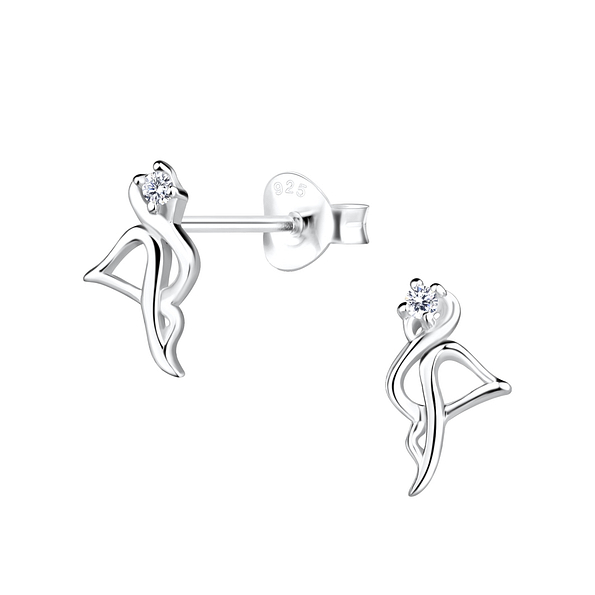 Wholesale Silver Flamingo Stud Earring