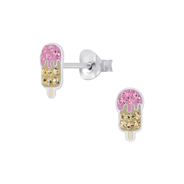 Wholesale Silver Ice cream Stud Earrings