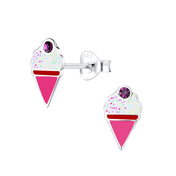 Wholesale Silver Ice Cream Stud Earrings