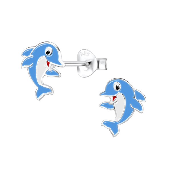 Wholesale Silver Dolphin Stud Earrings