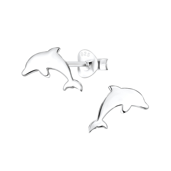 Wholesale Silver Dolphin Stud Earrings